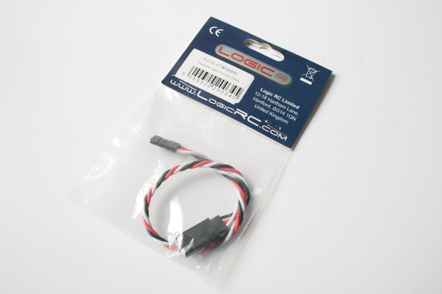 Logic RC Silicone Futaba Servo Extension Lead 200mm - P-LGL-FTX0200S