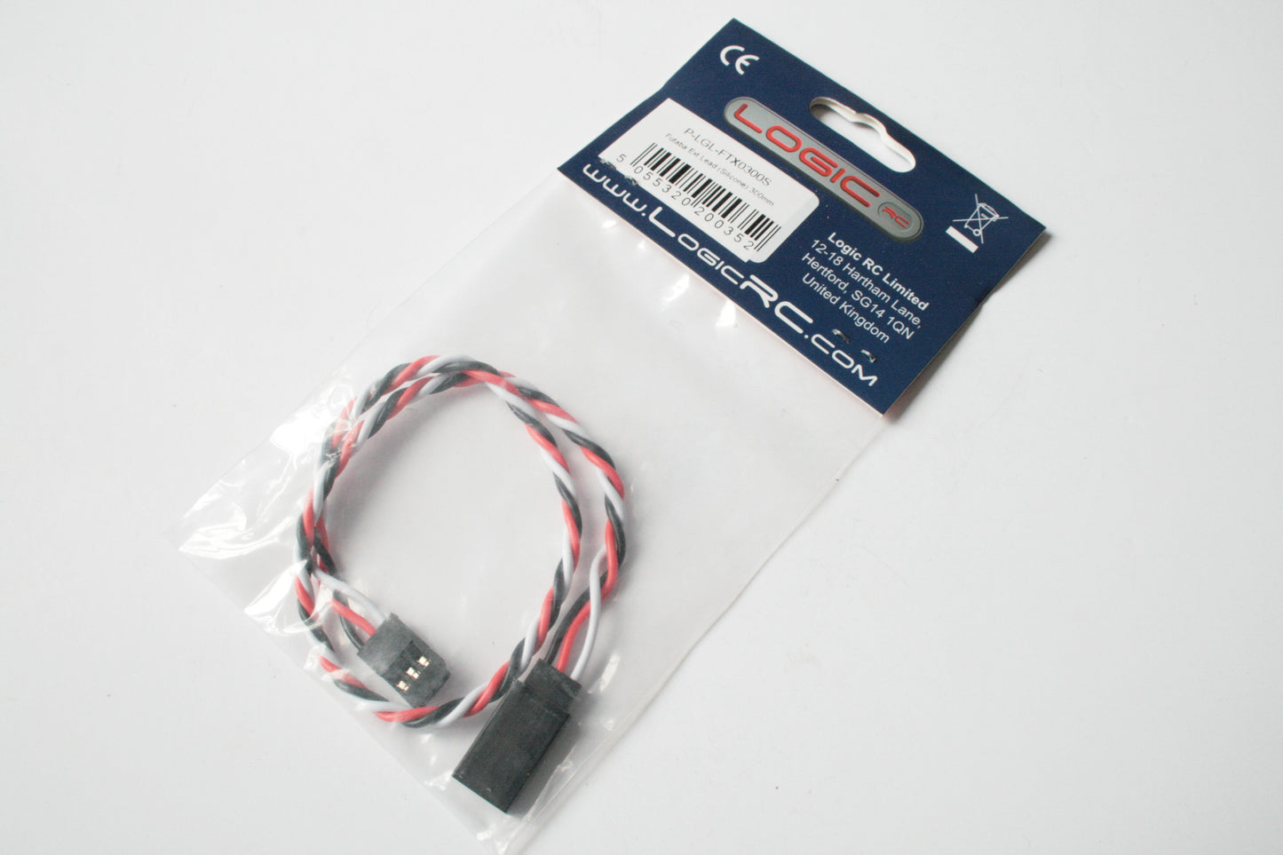 Logic RC Silicone Futaba Servo Extension Lead 300mm - P-LGL-FTX0300S