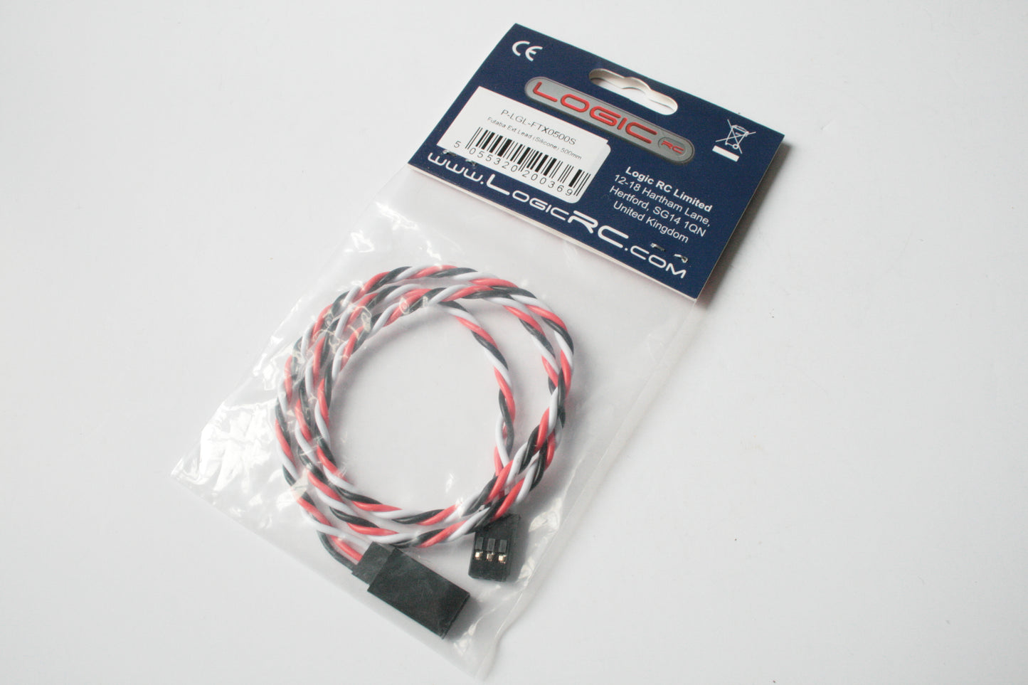 Logic RC Silicone Futaba Servo Extension Lead 500mm - P-LGL-FTX0500S