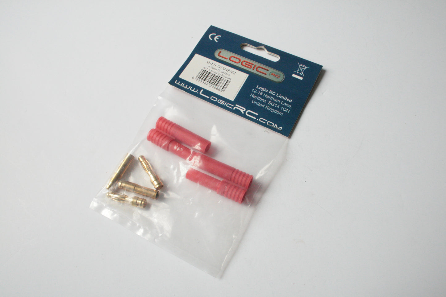 Logic RC 4mm Gold Connectors With Polarity Housing - O-FS-GC04P/02