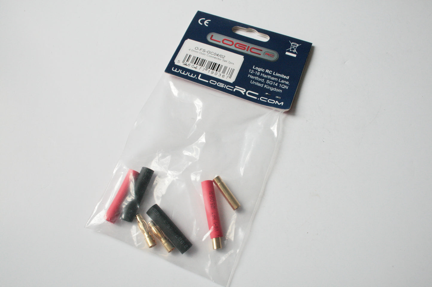 Logic RC 4.0mm Gold Connectors with Heat Shrink - O-FS-GC04/2