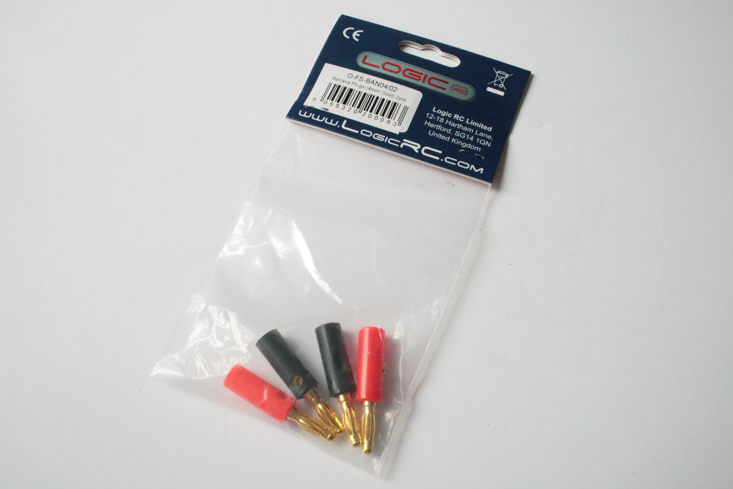 Logic RC 4mm Banana Plugs (Gold/2 Pairs) O-FS-BAN04.02