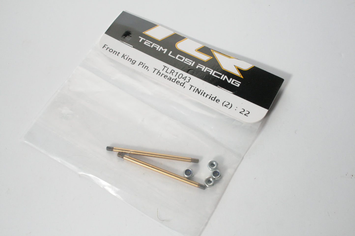 Team Losi TLR1043 Front King Pin, Threaded TiNitride (2) 22 (Scruffy)