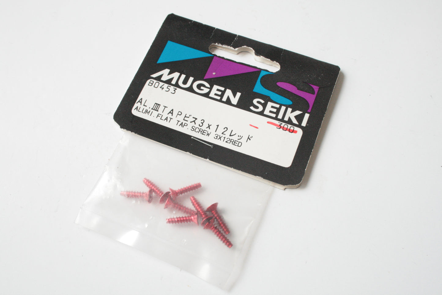 Mugen Seiki B0453 Aluminium Flat Head Countersunk Self Tapping 3x12mm Red Screws