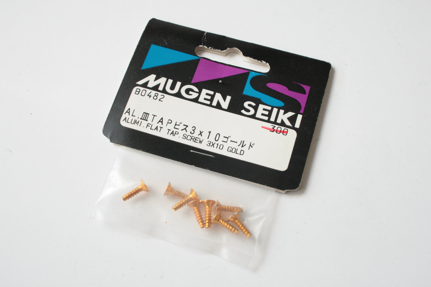 Mugen Seiki B0482 Aluminium Flat Head Countersunk Self Tapping 3x10mm Gold Screws