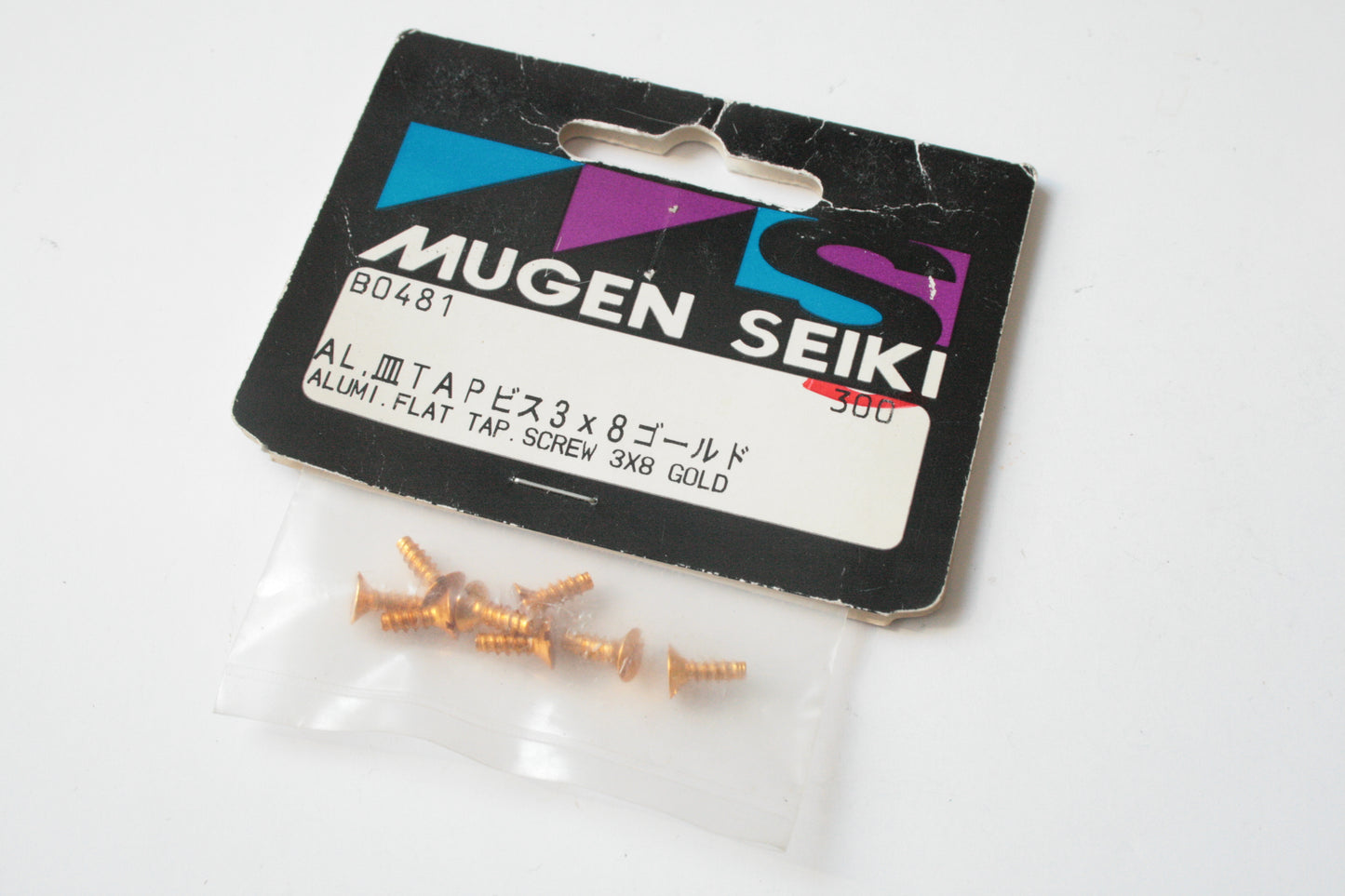 Mugen Seiki B0481 Aluminium Flat Head Countersunk Self Tapping 3x8mm Gold Screws