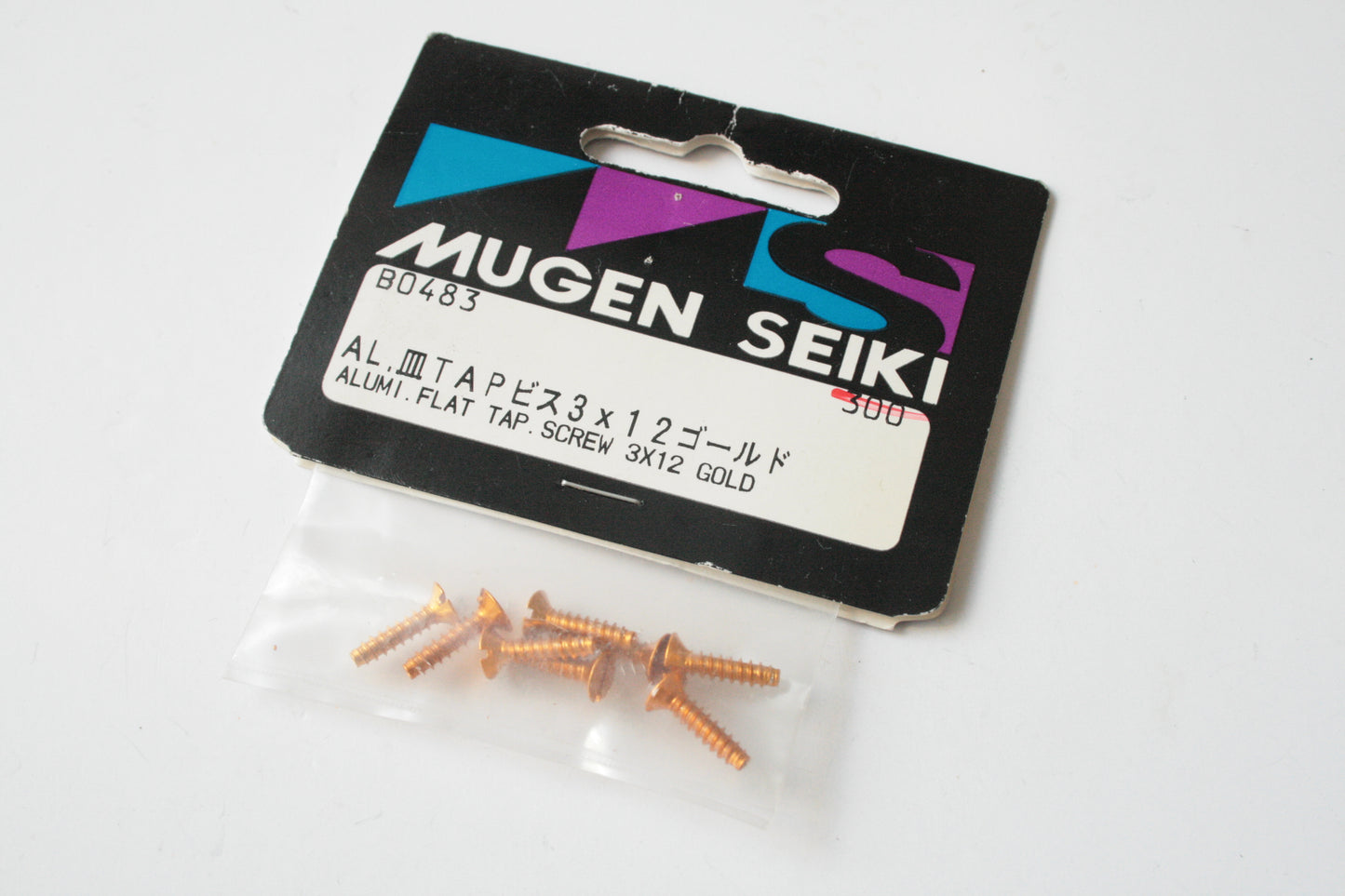 Mugen Seiki B0483 Aluminium Flat Head Countersunk Self Tapping 3x12mm Gold Screws