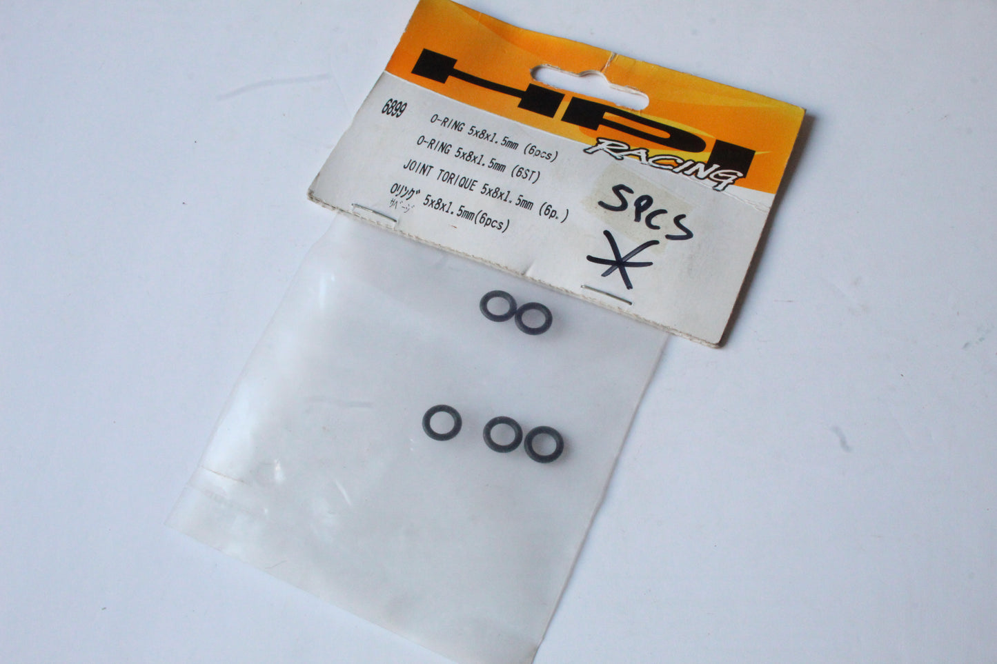 HPI 6800 O-Rings 5x8x1.5mm Savage (Incomplete, Only 5 In Packet)