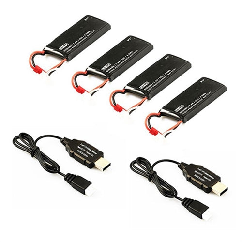 Hubsan H502-21 Battery Set (4 x Batteries, 2 x USB Chargers)