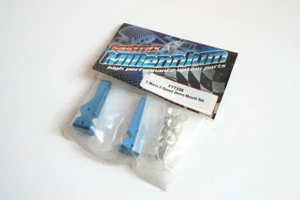 Fastrax Traxxas T-Maxx Blue Alloy 2 Speed Servo Mount Set - FTTX08 Tmaxx