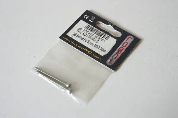 Logic RC T-SCR01/30M2-5 M2.5 x 30mm Stainless Steel Socket Head Screws (2)