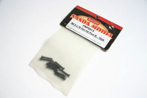 Schumacher Nanda Swift M2.5 x 16mm Pan Head Pozi.B Pack of 10 - PNP0013