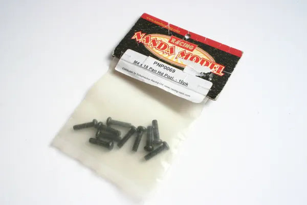 Schumacher Nanda Swift M4 x 15mm Pan Head Pozi. Pack of 10 - PNP0069