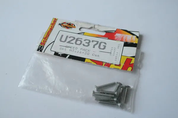 Schumacher U2637G Speed Pack M3 x 16mm / 20mm Countersunk Screws
