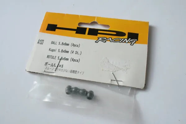 HPI 5.8x6mm Balls (4pcs) - HPI A133 (Scruffy Packaging)
