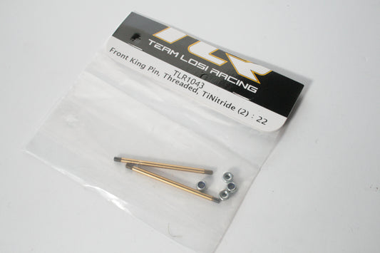 Team Losi TLR1043 Front King Pin, Threaded TiNitride (2) 22 (Scruffy)