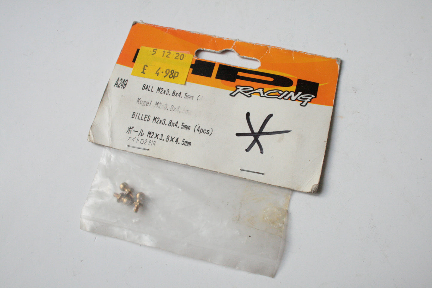 HPI Ball Studs M2x3.8x4.5mm (Incomplete 3pcs) - A249