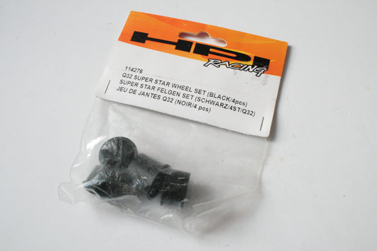 HPI Q32 Super Star Wheel Set (Black) 114276