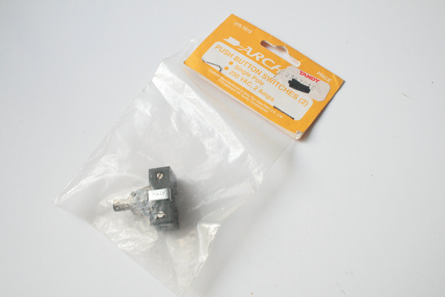 Archer Push Button Switch (1) Single Pole 250VAC 2 Amps - 275-7010
