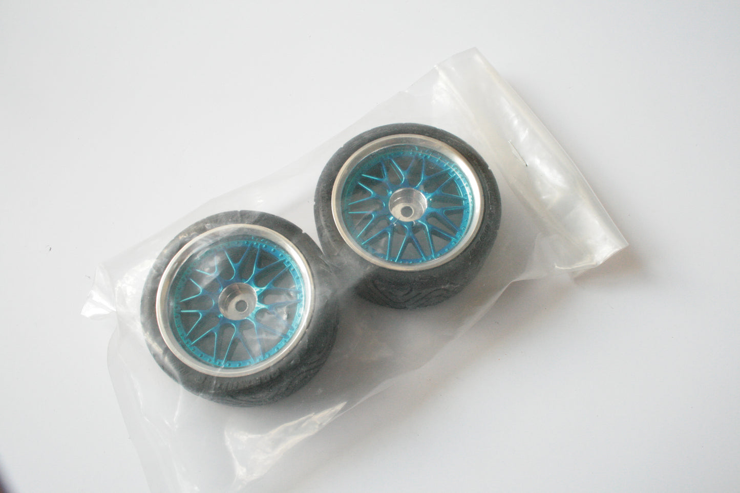 Pair Of Blue Touring Car Wheels With