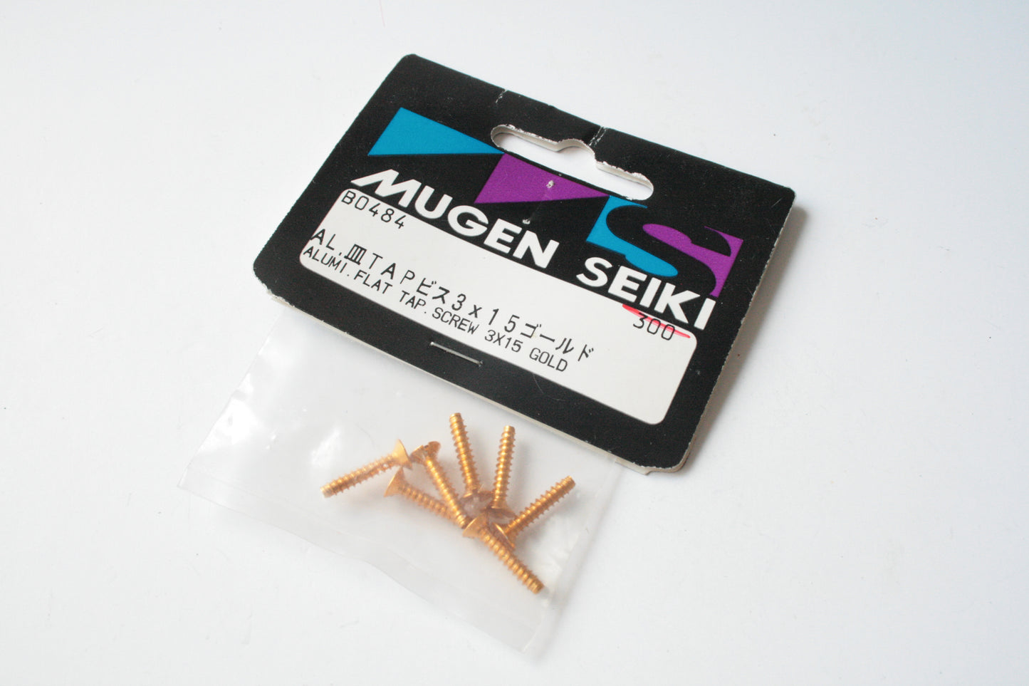 Mugen Seiki B0484 Aluminium Flat Head Countersunk Self Tapping 3x15mm Gold Screws