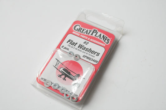 Great Planes Flat Washers For 2-56 Bolts - GPMQ3400