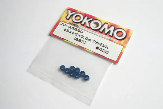 Yokomo 3 x 6 x 3.0mm Aluminium Shims (8) - ZC-A3630