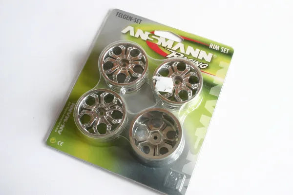 Ansmann Spyder Wheel Rim Set Chrome 12mm Hex Touring Car - 213000003