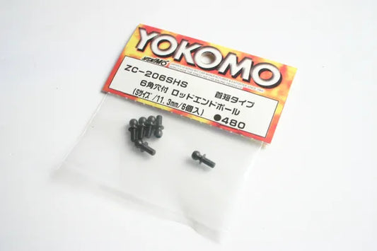 Yokomo Socket Head Rod End Ball Studs (SS Size Short Neck 11.3mm) - ZC-206SHS
