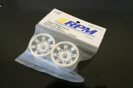 RPM Spider Front Wheels For Losi Mini-T (Stock Wheel Diamteter - Chrome) - 73203