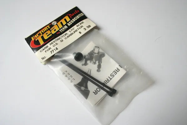 Team Associated Carb Restrictor, .170" Bore Only Fits O.S. Max 2BK Carb - AS 7714
