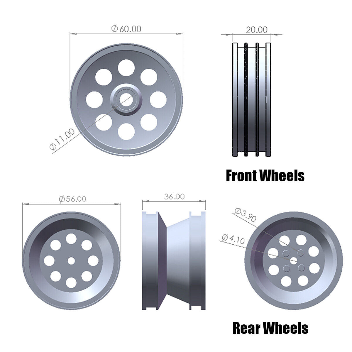 Aluminium Wheels For Tamiya Wild One Fox Nova Wild One Super Champ Sand Scorcher