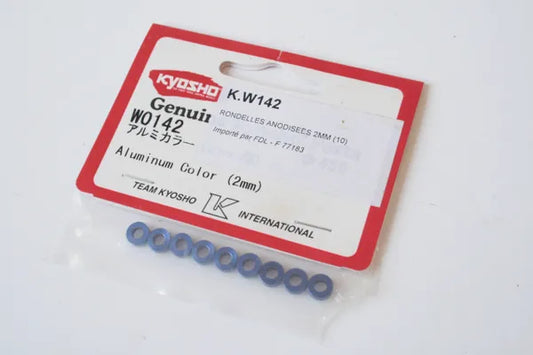 Kyosho Blue Aluminium Washers 6x3x2mm (2mm ID) - W0142 Incomplete (Only 9 In Packet)
