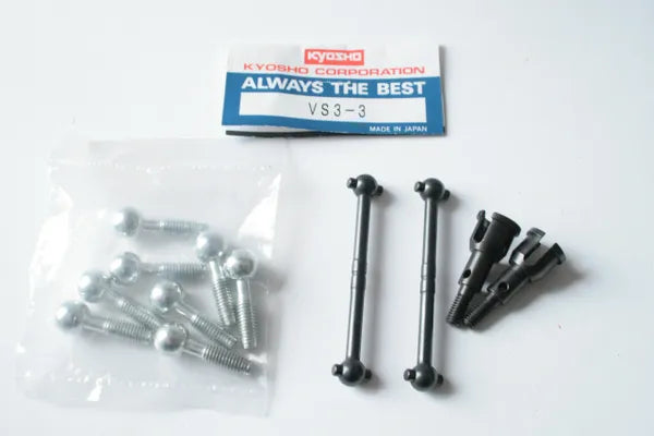 Kyosho V-One-S Parts - VZ013 FZ64 VZ014 Dogbone Driveshafts, Stub Axles, Pivot Balls